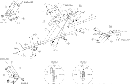 Handle Diagram and Parts List for RT45 (21AA40M8756)(2017) Cub Cadet Tiller